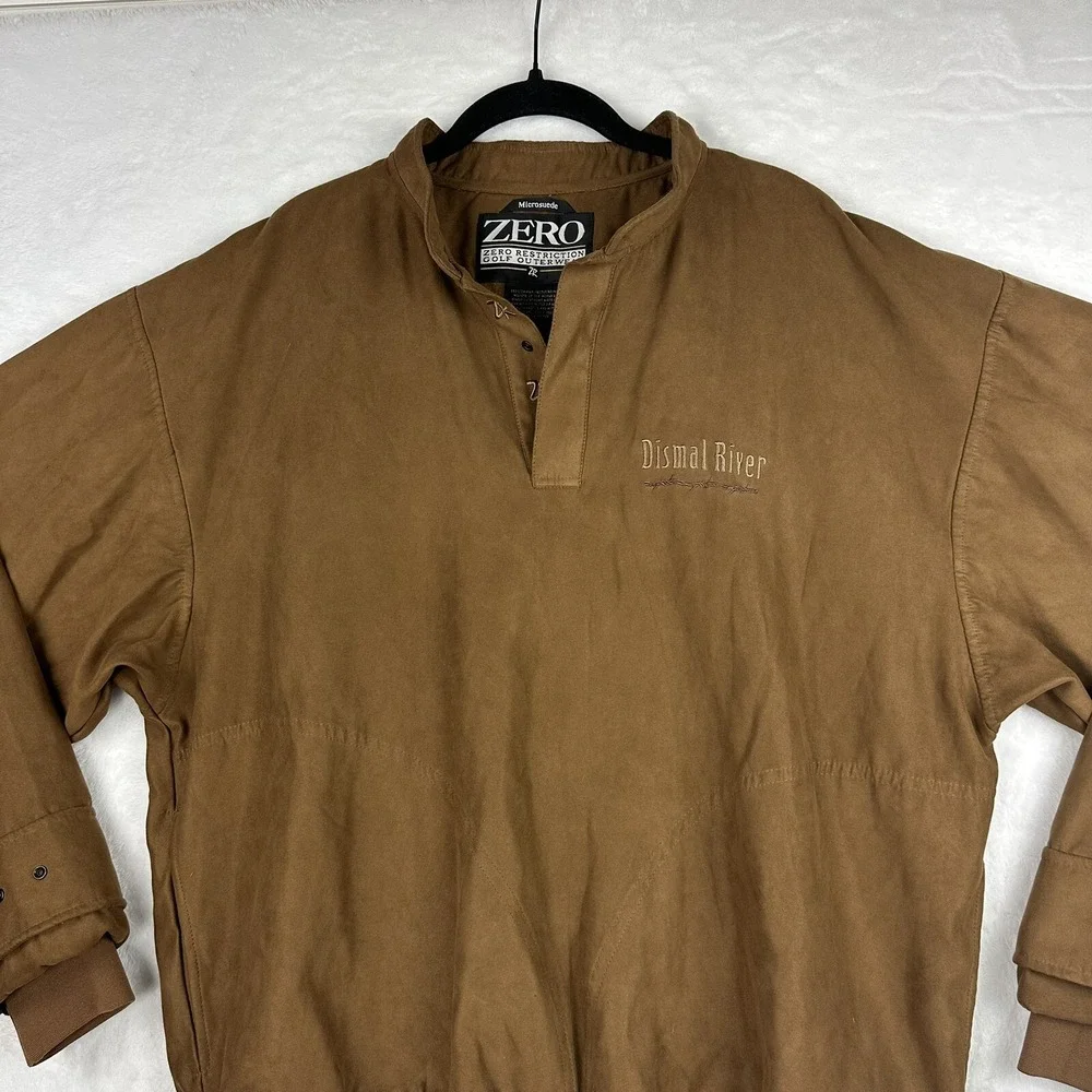 Zero Restriction Golf Outerwear Large Microsuede Brown‎  Mens Jacket Coat